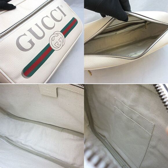 Gucci Bag Printed Leather Diagonal Hanging Shoulder Bag A Rank Ivory - Picture 5 of 5